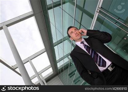 Businessman talking on his mobile phone