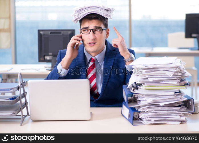 Businessman talking on the phone in the office