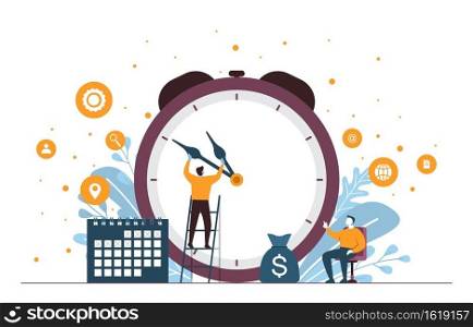 Businessman Talking Time Management Business Strategy Illustration