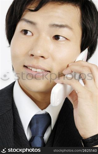 Businessman talking with a cell phone