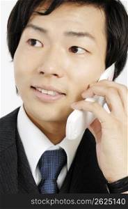 Businessman talking with a cell phone