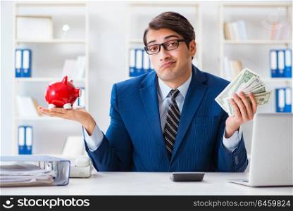 Businessman thinking about his savings during crisis