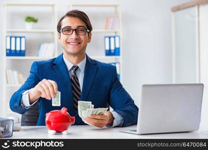 Businessman thinking about his savings during crisis