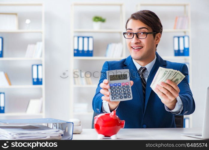 Businessman thinking about his savings during crisis