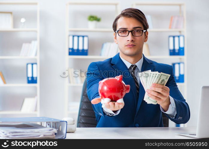 Businessman thinking about his savings during crisis