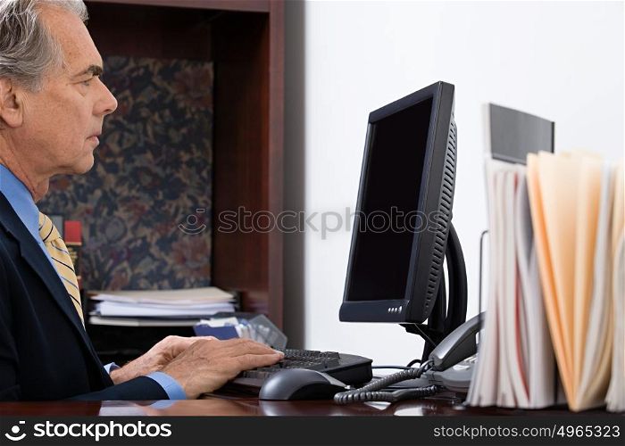Businessman typing