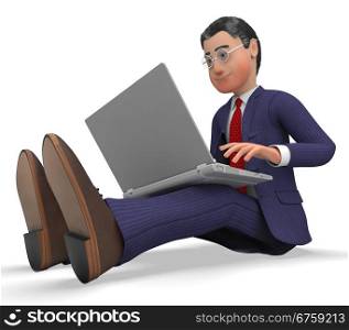Businessman Typing Indicating World Wide Web And Hi Tech