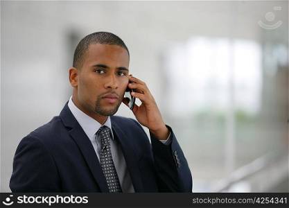 Businessman using a cellphone