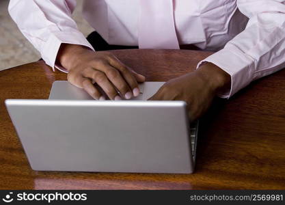 Businessman using a laptop