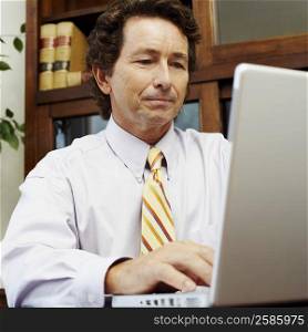Businessman using a laptop