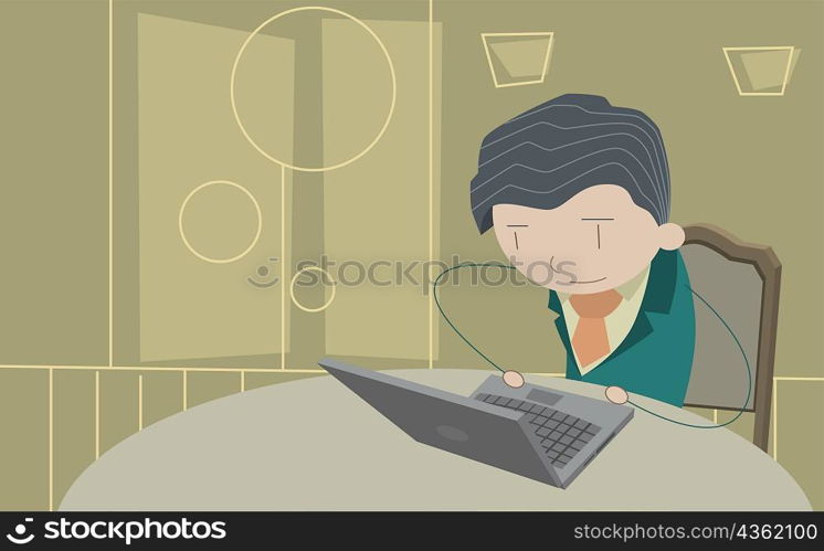 Businessman using a laptop