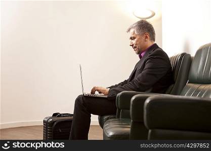 Businessman using Laptop