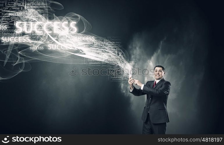 Businessman using smartphone. Senior businessman using his smartphone for business and communication