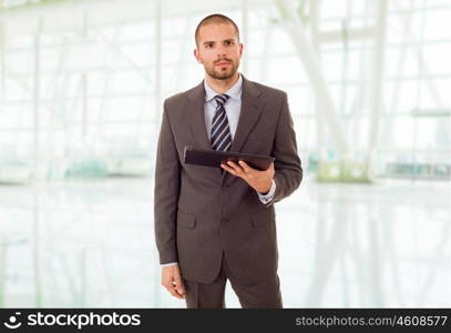 businessman using touch pad of tablet pc, at the office