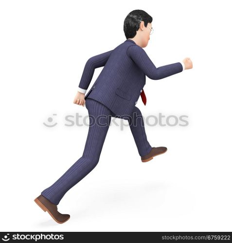Businessman Walks Quickly Showing Saving Time And Stroll