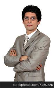 Businessman wearing glasses