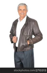 Businessman wearing Leather Jacket