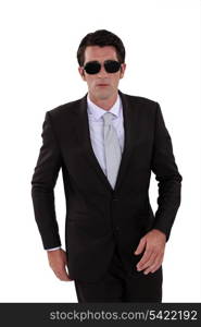 Businessman wearing sunglasses