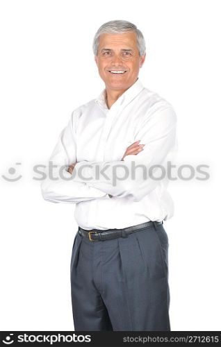 Businessman Wearing White Shirt Arms Crossed