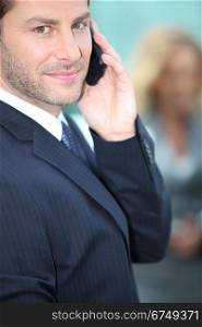 Businessman with a cellphone