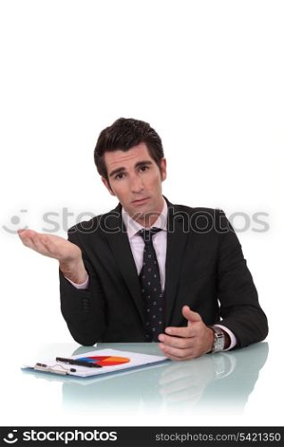 Businessman with a chart