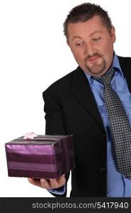 Businessman with a gift