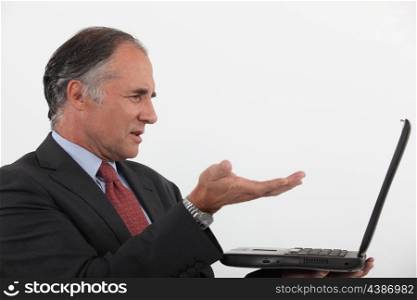 Businessman with a laptop