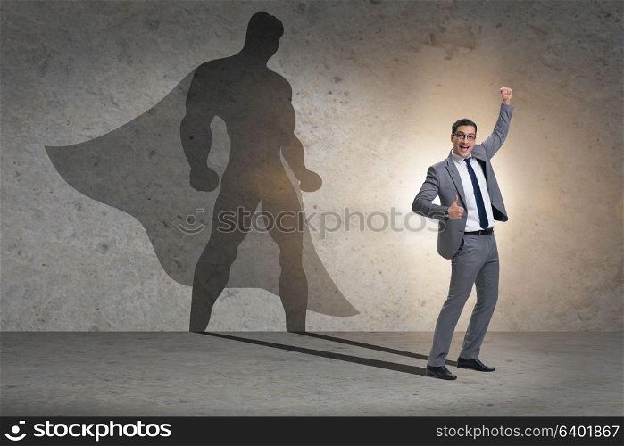 Businessman with aspiration of becoming superhero