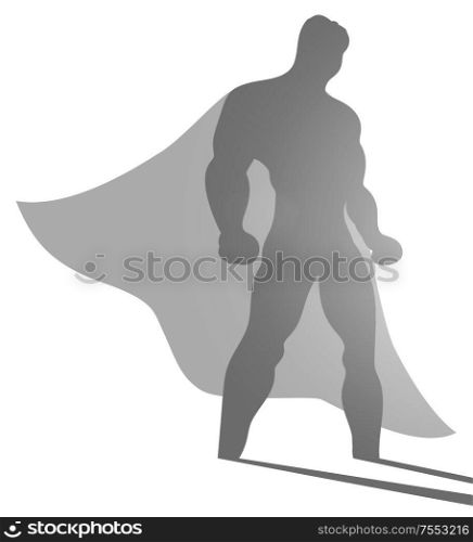 Businessman with aspiration of becoming superhero. The businessman with aspiration of becoming superhero