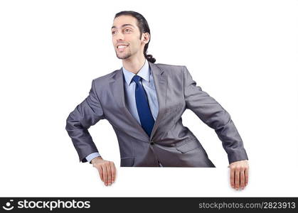 Businessman with blank message