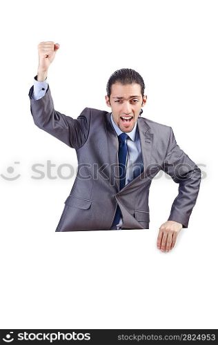 Businessman with blank message