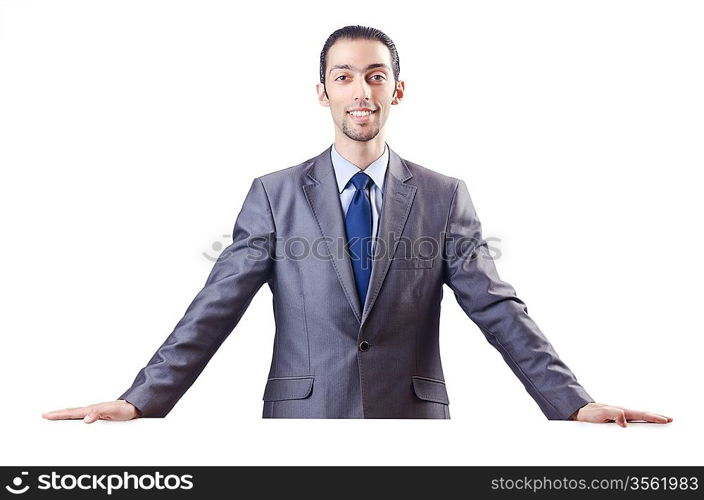 Businessman with blank message