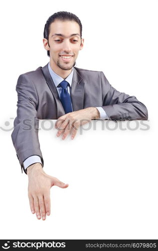 Businessman with blank message