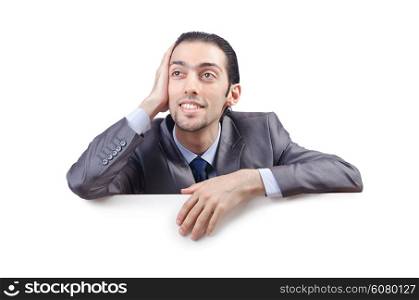 Businessman with blank message