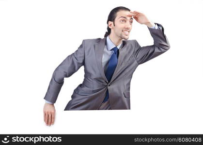 Businessman with blank message