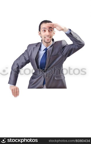 Businessman with blank message