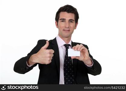 Businessman with business card