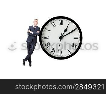 Businessman with clock