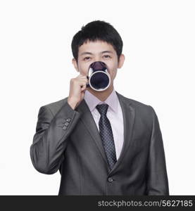 Businessman with coffee mug