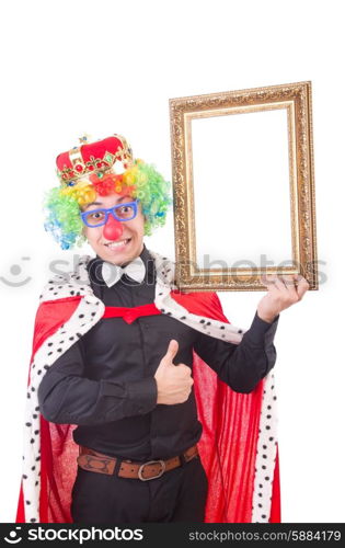 Businessman with crown isolated on white