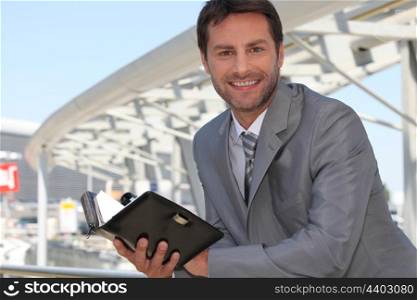 Businessman with diary