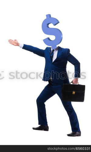 Businessman with dollar sign instead of head