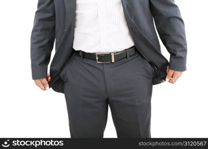 Businessman with empty pockets