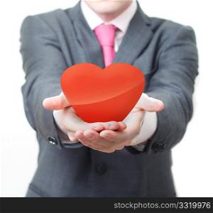 Businessman with heart