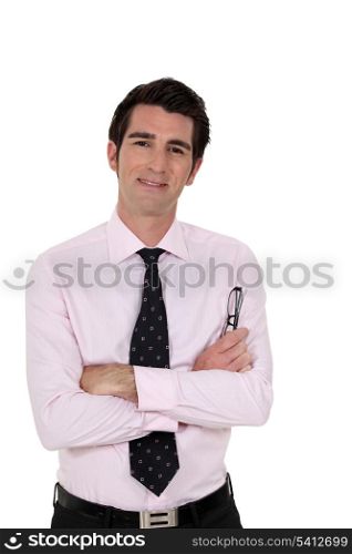 Businessman with his arms folded
