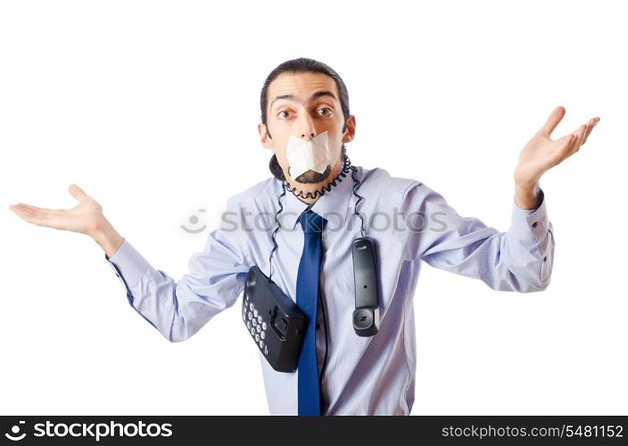 Businessman with his lips sealed