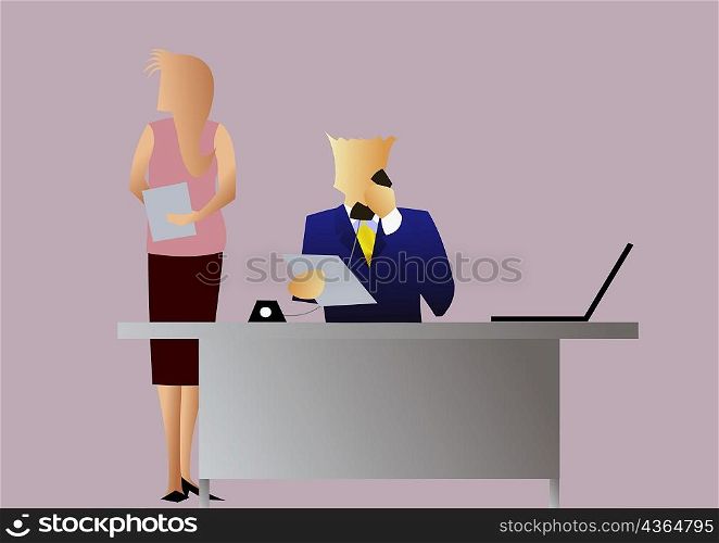 Businessman with his secretary