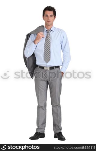Businessman with jacket over shoulder