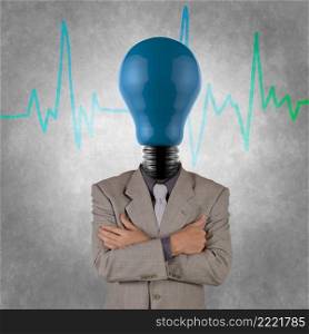 businessman with l&-head as concept