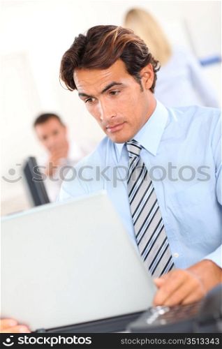 Businessman with perplexed expression
